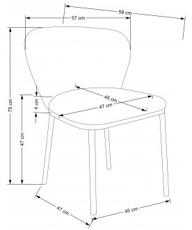 Стул на металлокаркасе K518