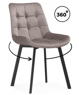 Стул на металлокаркасе Челси К 360 латте велюр (hl 70) / черный
