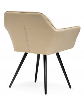 Стул-кресло Ямес крутящееся бежевый / черный глянец