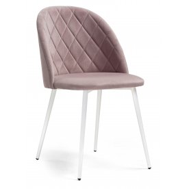 Стул на металлокаркасе Зест микровелюр розовый / белый глянец