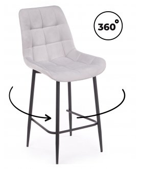 Стул барный Челси бежевый (zd 210) / белый светло-серый (zd 960) / черный