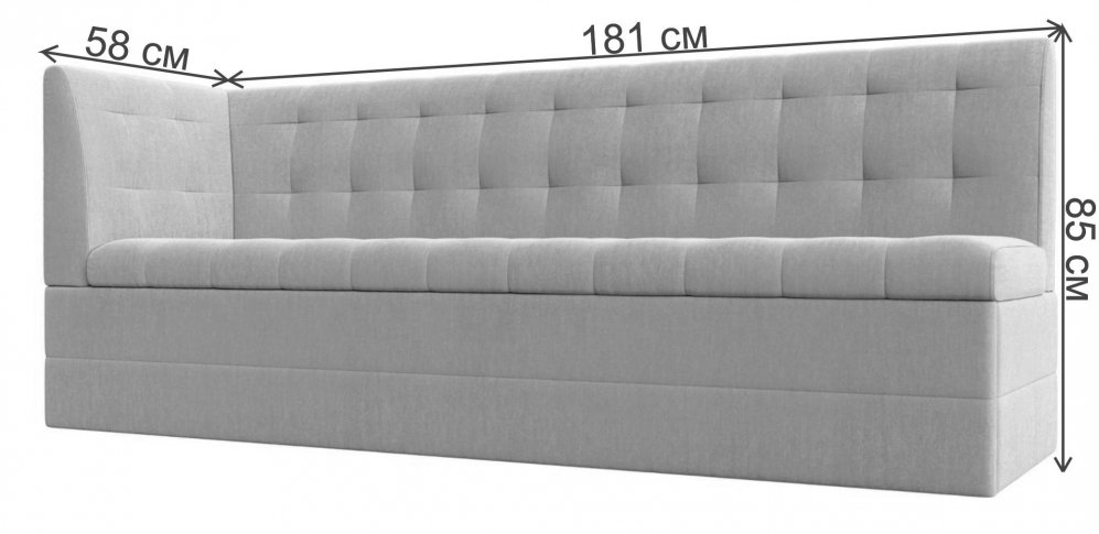 Кухонный диван Бриз левый рогожка berat ментоловая