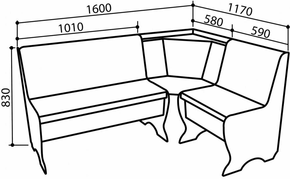 Кухонный уголок КУ-194 венге / зеленый