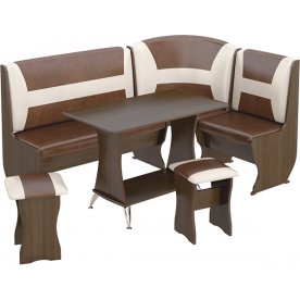 Кухонный уголок Уют-3 Люкс МФ-101.002 венге / кожзам / санчо / коричневый