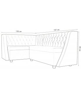 Кухонный диван Лофт левый