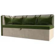 зеленый / бежевый микровельвет