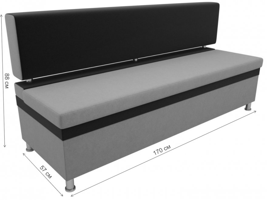 Кухонный диван Стайл микровельвет фиолетово-черный