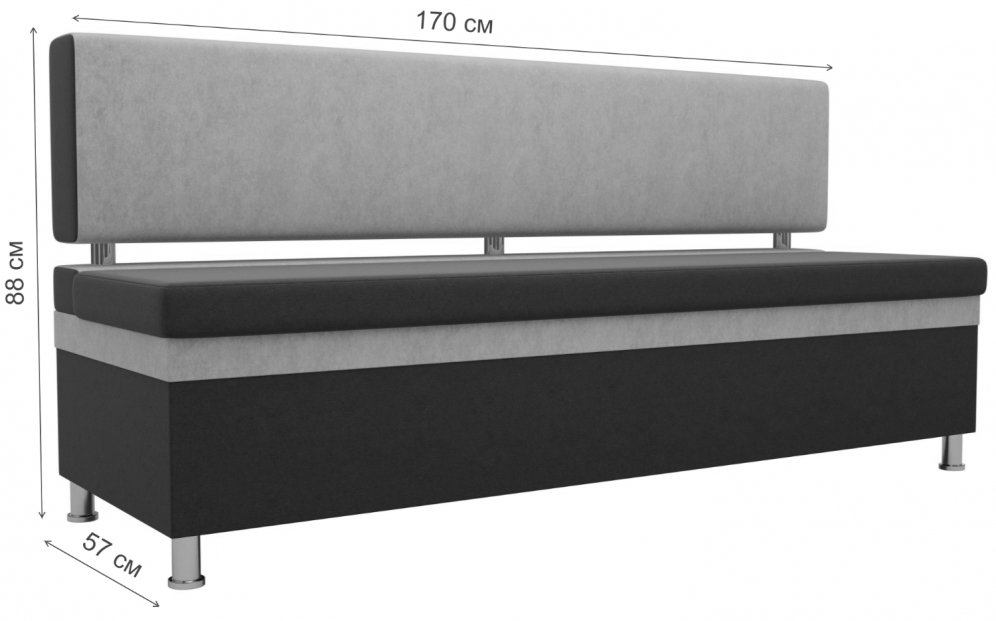 Кухонный диван Стайл микровельвет коричневый / бежевый