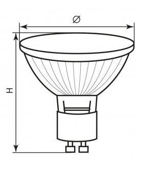 Лампа галогеновая GU10 230В 50Вт 3000K HB10 02308