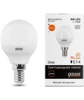 Лампа Elementary 8W 520lm 3000K Е14 LED 1/10/100