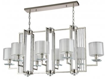 Подвесная люстра NICOLAS SP8 L1000 NICKEL/WHITE