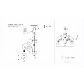 Люстра Lorette FR2406-PL-06-WG