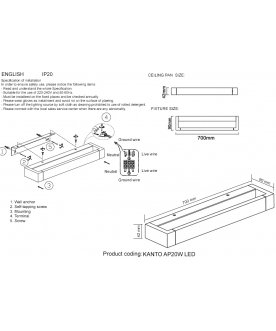 Светильник KANTO AP20W LED WH