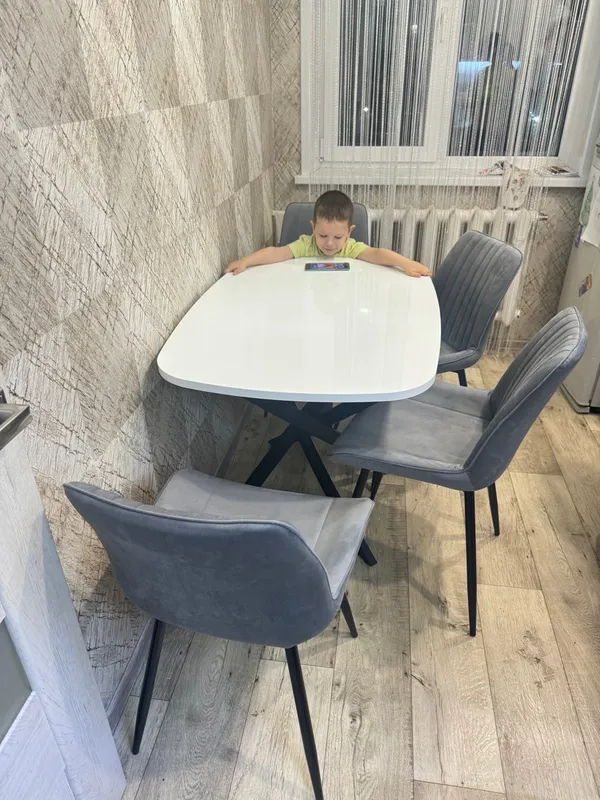 Стул на металлокаркасе Седа К крутящийся светло-серый  / белый фото покупателя 40