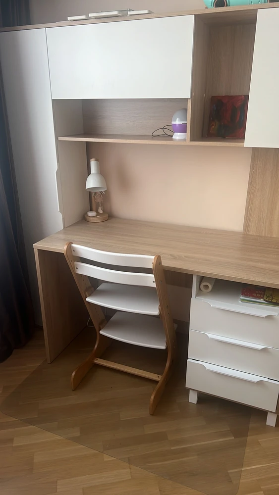 Письменный стол Комфорт 12.95 N дуб сонома / белый PE шагрень фото покупателя 17