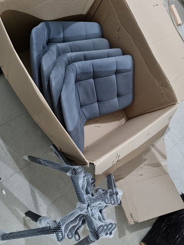 Стул на металлокаркасе Чилли К светло-серый велюр / черный каркас фото покупателя 247