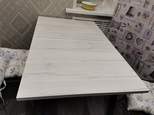 Стол раскладной Колон Лофт 120 32 мм дуб галифакс табако / черный матовый фото покупателя 13