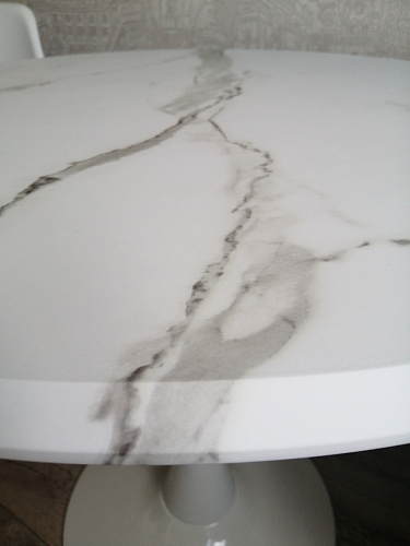 Стол Тулип 90х73 белый мрамор / золото фото покупателя 130