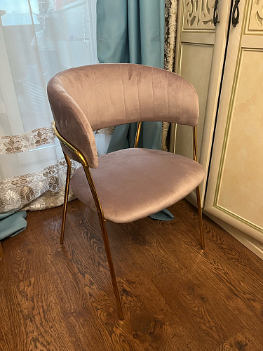 Стул на металлокаркасе Kamelia голубой / голубой / золотой фото покупателя 53