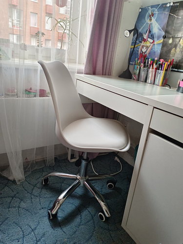 Компьютерное кресло Kolin с подушкой clear / white фото покупателя 334