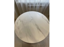 Стеклянный стол Кэмерон 110х110х75 серый / черный фото покупателя 2