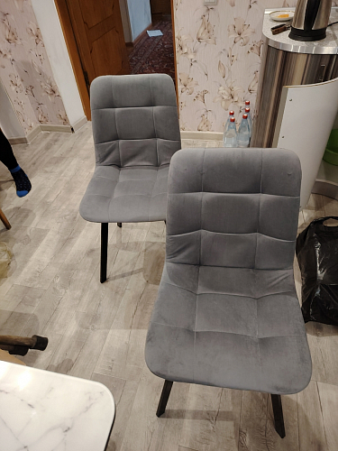 Стул на металлокаркасе Чилли К темно-серый (velutto 32) / черный фото покупателя 518