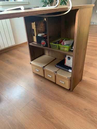 Письменный стол Битти Лофт 116х60х75 дуб вотан / белый матовый фото покупателя 108