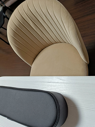 Стул на металлокаркасе Gabi 1 light blue / black / gold фото покупателя 150