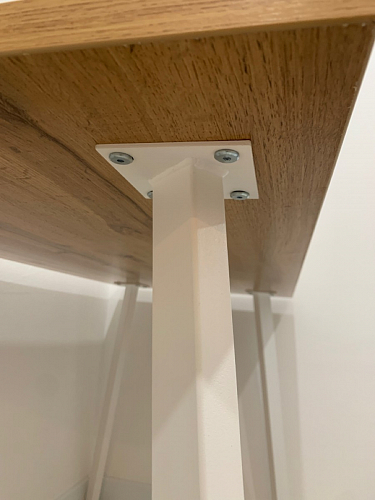 Стол Тринити Лофт 140 25 мм дуб делано темный / белый фото покупателя 89