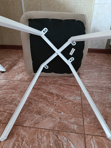 Стул на металлокаркасе Чилли синяя ткань / белый фото покупателя 1209