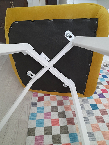 Стул на металлокаркасе Чилли синяя ткань / белый фото покупателя 1092