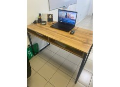 Письменный стол Леон Лофт дуб делано темный / черный матовый фото покупателя 85