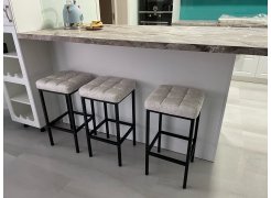 Барный стул Лофт кожзам темно-серый / черный матовый фото покупателя 20