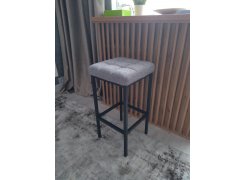 Барный стул Лофт кожзам темно-серый / черный матовый фото покупателя 92