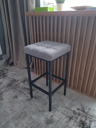 Барный стул Лофт микровелюр катания изумруд / черный матовый фото покупателя 155