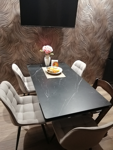 Керамический стол Вилли 140(200)х80 carmen light grey / черный фото покупателя 53