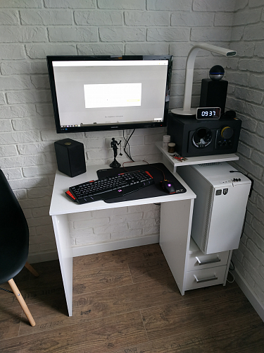 Стол компьютерный Джаз-24 правый белый фото покупателя 10