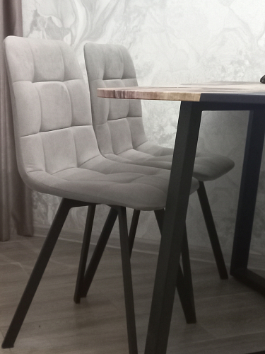 Стул на металлокаркасе Чилли К светло-серый велюр / черный каркас фото покупателя 905