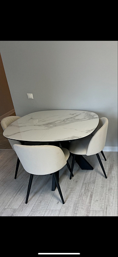 Стул на металлокаркасе Gabi 1 light blue / black / gold фото покупателя 681