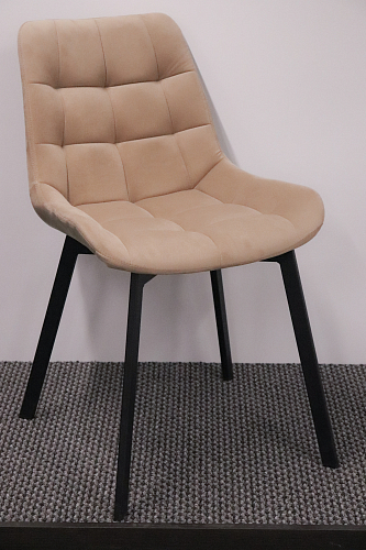 Стул на металлокаркасе Челси велюр коричневый / черный каркас из шоурума 9