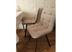 Стул на металлокаркасе Челси латте / черный фото покупателя 21