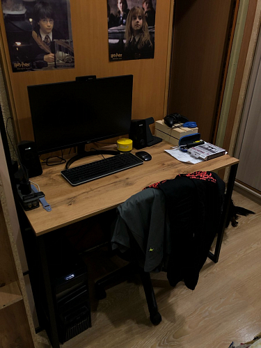 Письменный стол Леон Лофт бетон / черный матовый фото покупателя 123