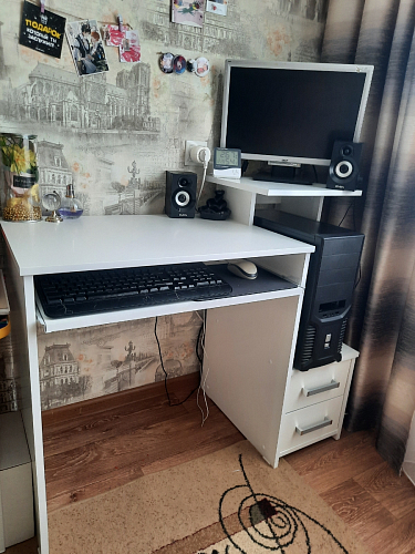 Компьютерный стол Джаз-24 левый дуб молочный фото покупателя 78