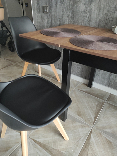 Деревянный стул Bonuss темно-серый / черное сидение / черный фото покупателя 40