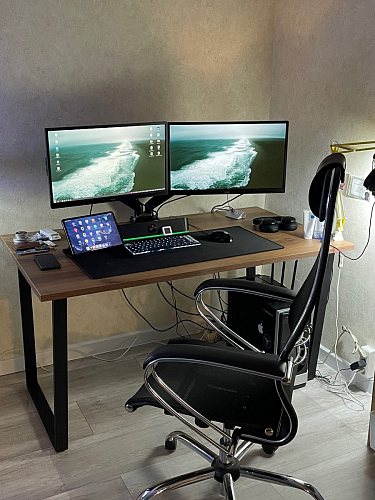 Деревянный стол Лота Лофт 120x75 дуб крафт табачный / черный матовый фото покупателя 536