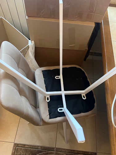 Стул на металлокаркасе Чилли К светло-серый велюр / черный каркас фото покупателя 1373