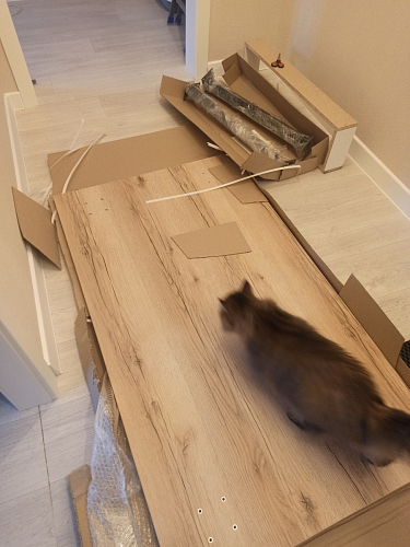 Стол Тринити Лофт 140 25 мм дуб делано темный / белый фото покупателя 8