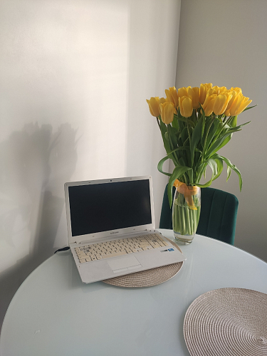 Стеклянный стол Tulip 90 black glass фото покупателя 2