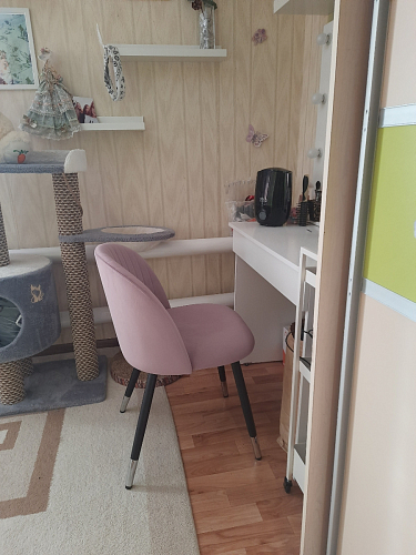 Стул на металлокаркасе Gabi 1 light blue / black / gold фото покупателя 492