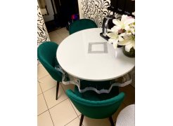 Стул на металлокаркасе Gabi 1 бежевый / черный с серебряными наконечниками фото покупателя 656